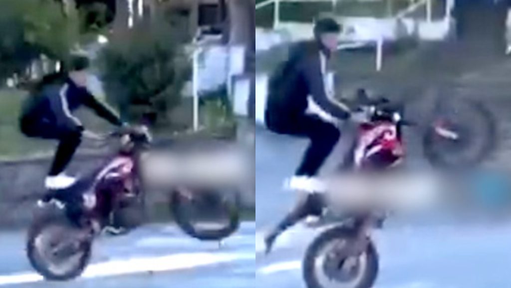 (ВИДЕО) Шеснаесетгодишник управувал мотоцикл на едно тркало во Штип