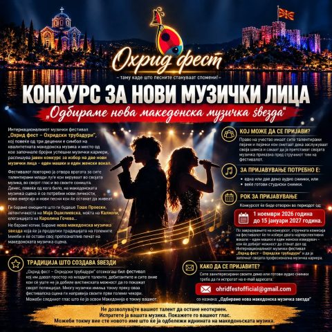 По Тоше, Калиопи, Каролина… кој ќе биде следниот голем глас? „Охрид фест“ ја започнува потрагата по нова македонска музичка ѕвезда
